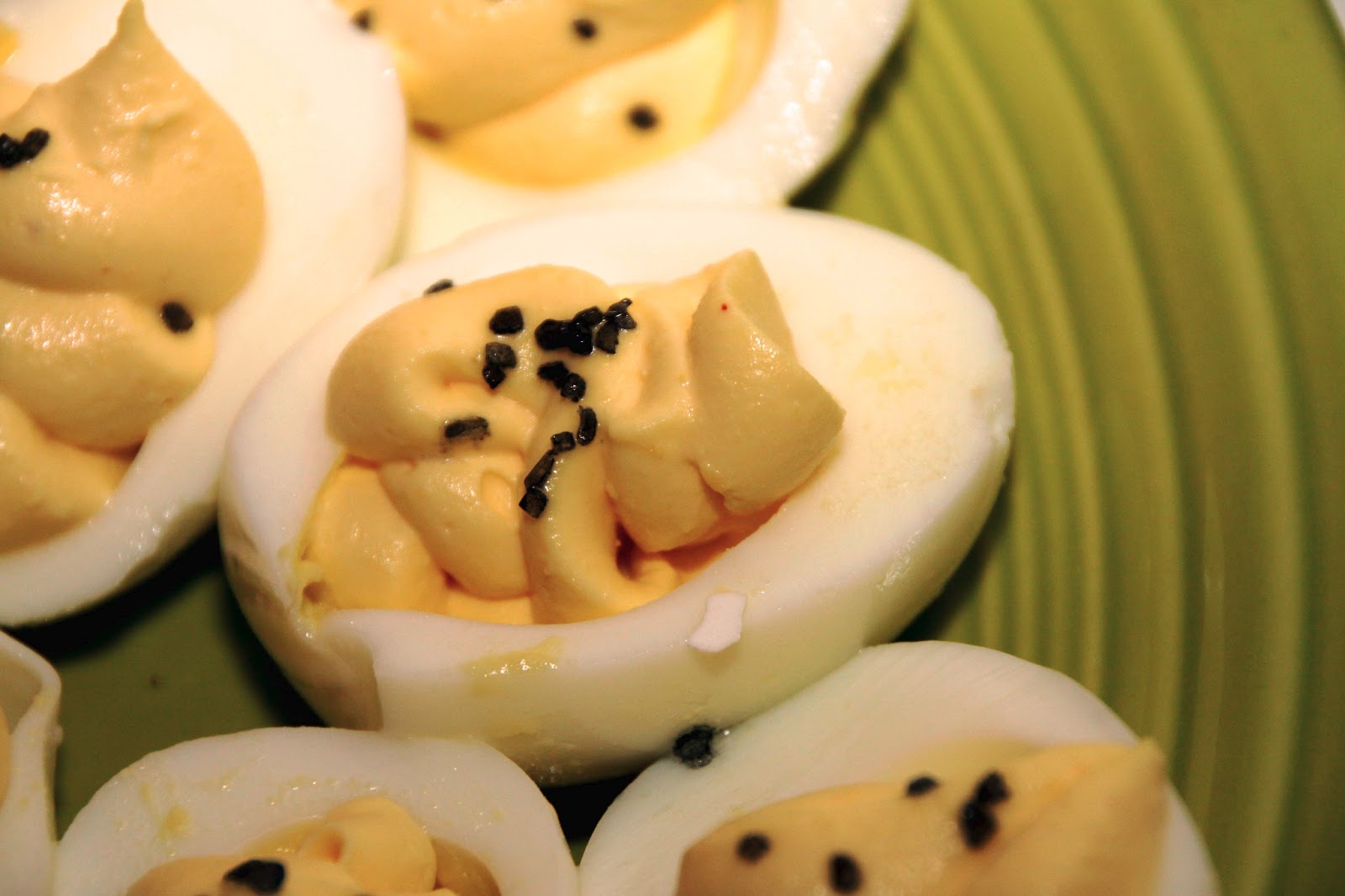 The Orange Door Black Truffled Deviled Eggs with Black Salt