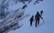 Hard neve below Fiacaill Buttress