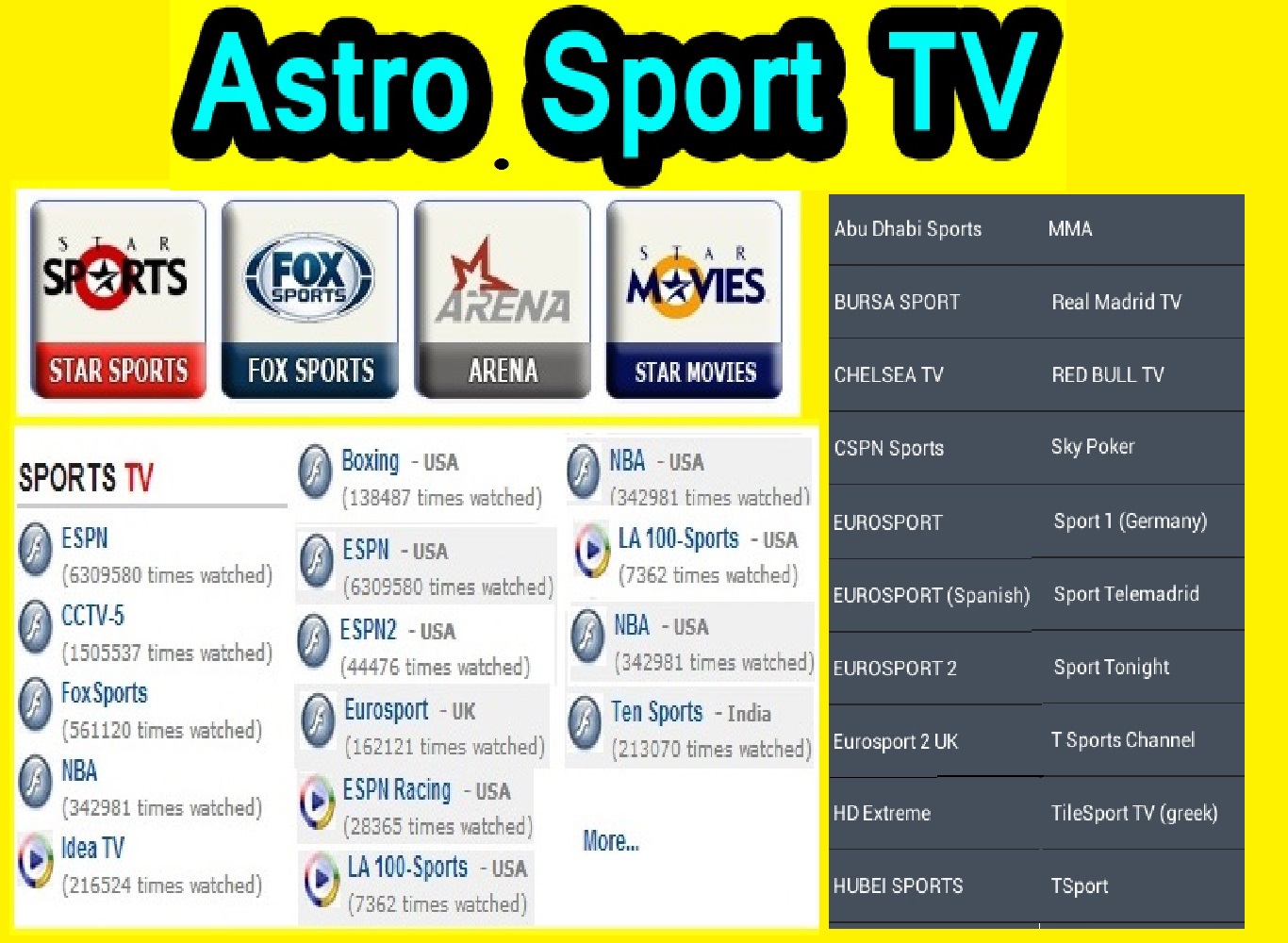 Astro sport channel