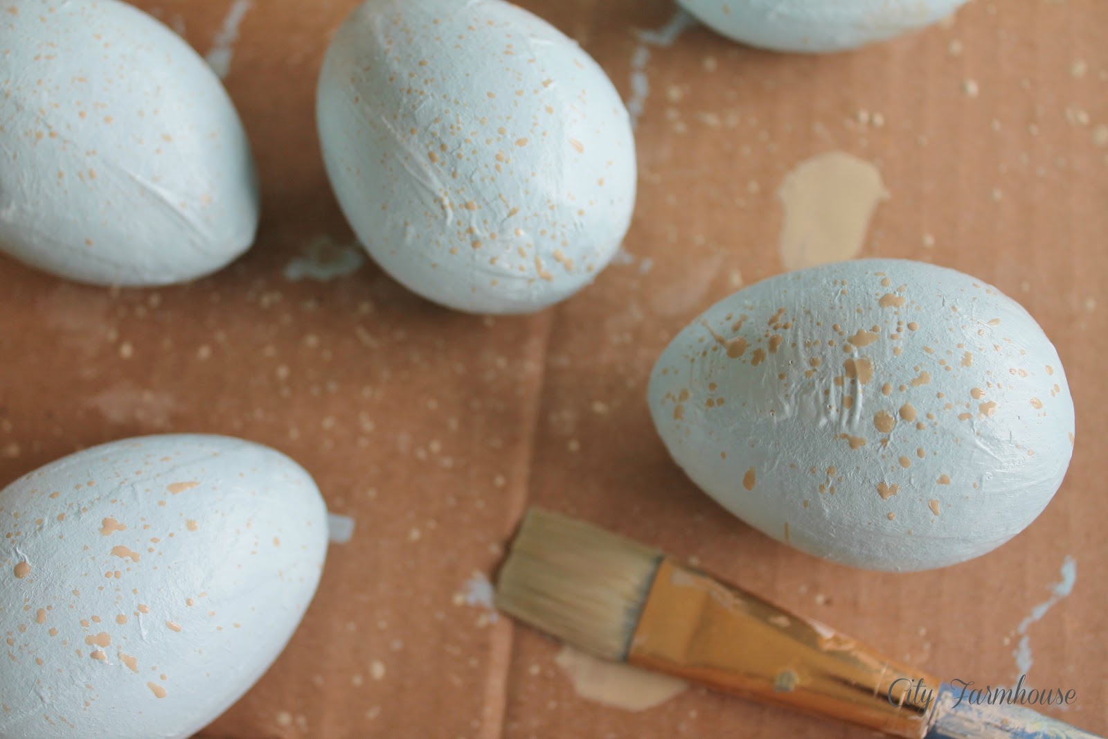 City Farmhouse DIY Paper Mache Speckled Robin's Eggs