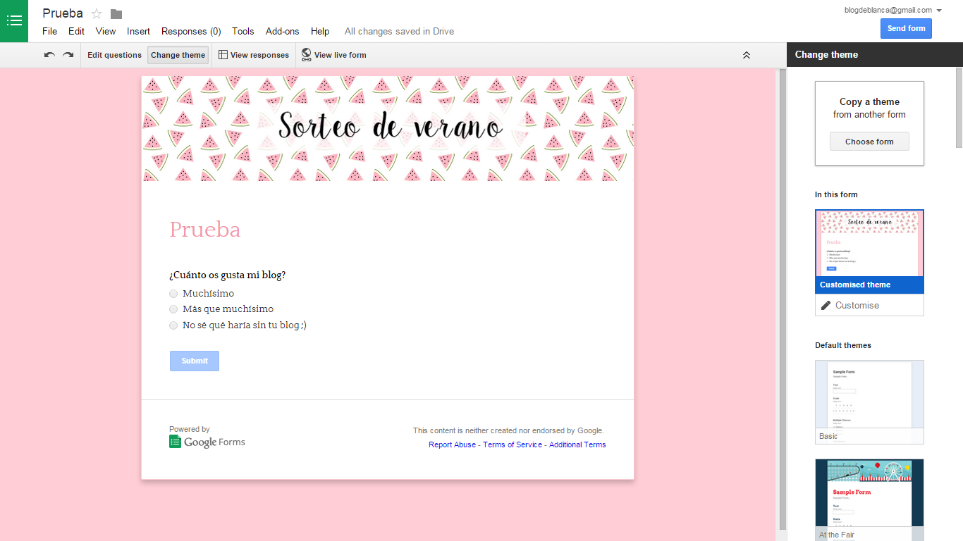 Cómo personalizar un formulario de Google Docs Personalización de Blogs