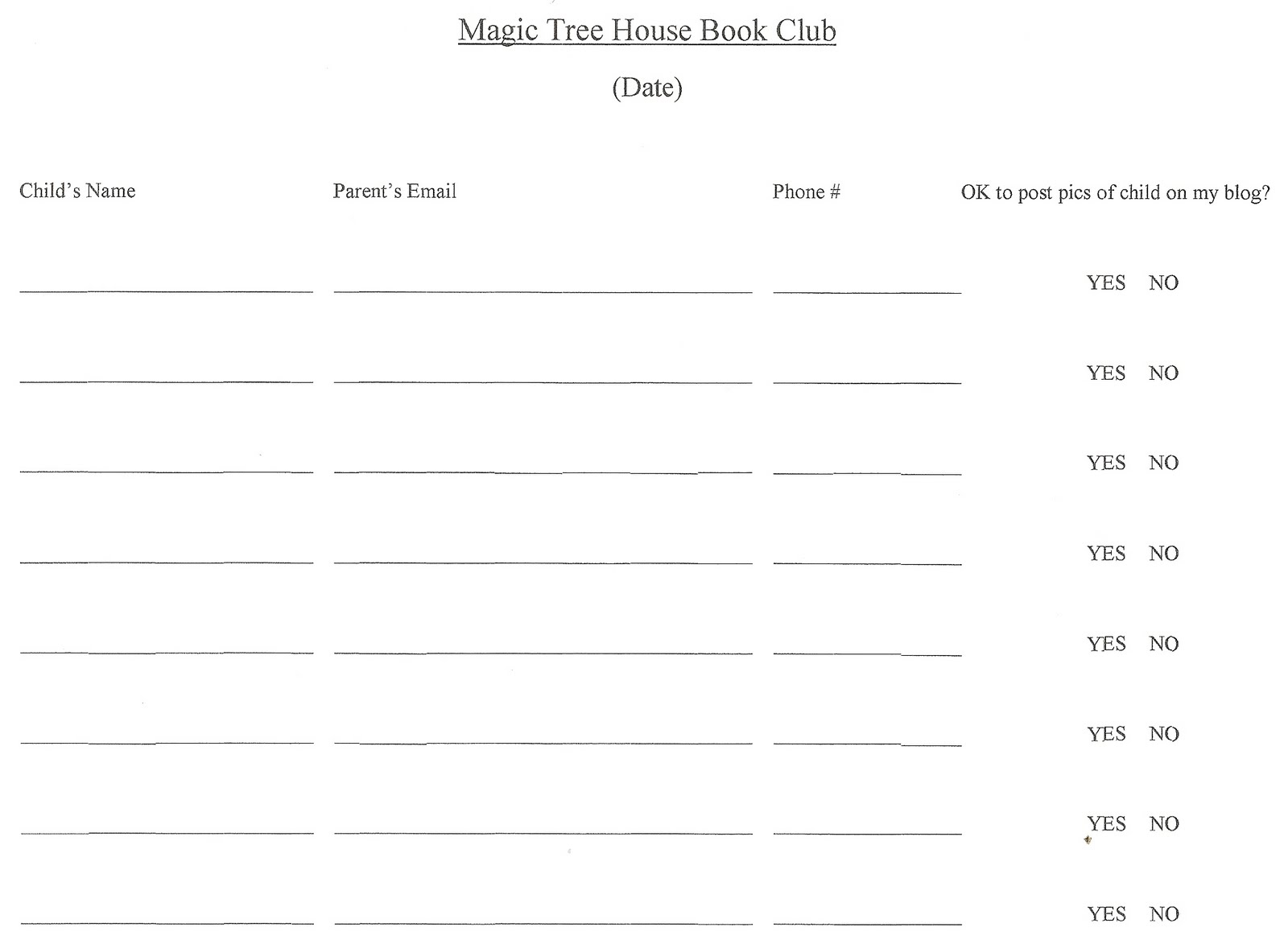 magic tree house book club dinosaurs before dark book club sign up sheet