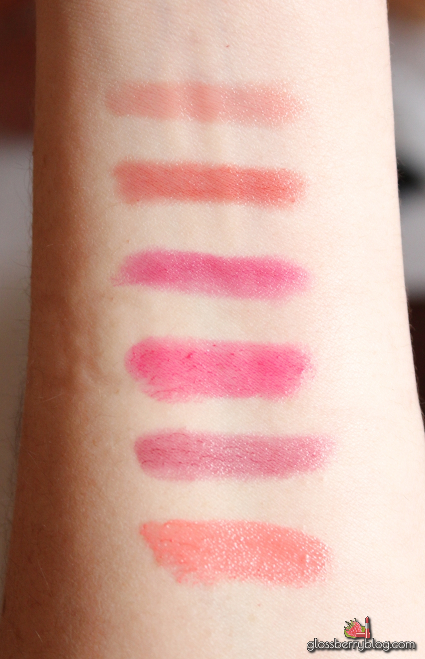 Bourjois Colour Boost Lip Crayon  - Proudly Naked, Sweet Machiato, Pinking Of It 09 08 07 review swatches comparison fuchsia libre new colors stain glossy chubby swatch recommendation המלצה צ'אבי בורז'ואה בורג'ואה שפתון בלוג איפור וטיפוח Glossberry blog גלוסברי peach on the beach plum russian