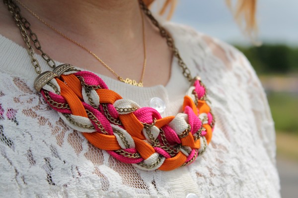 Trio gagnant Collier tendance orange rose