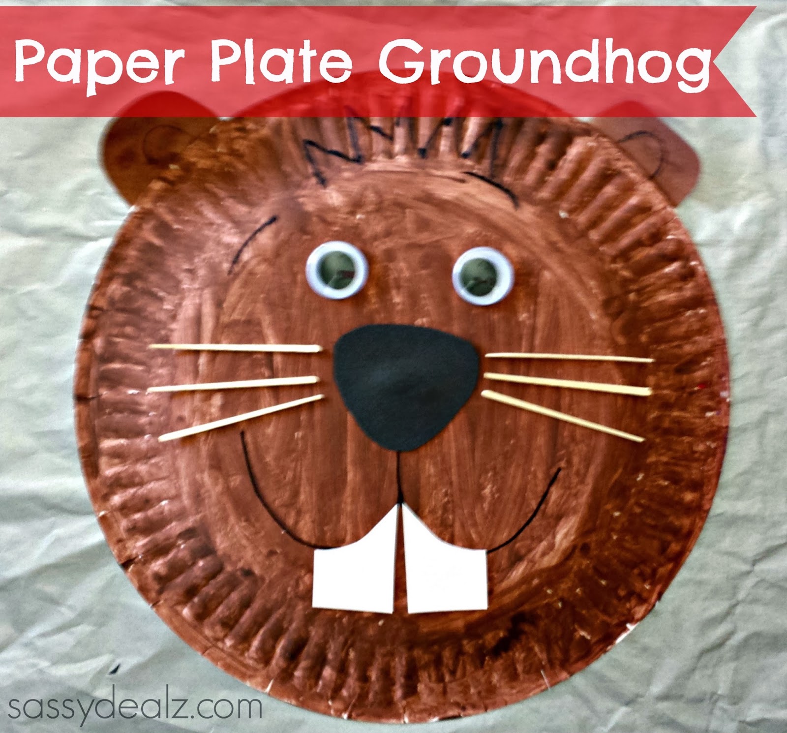 paper plate groundhog day craft