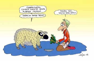 karikaturist karikatur dunyasi temiz bir kurban bayrami