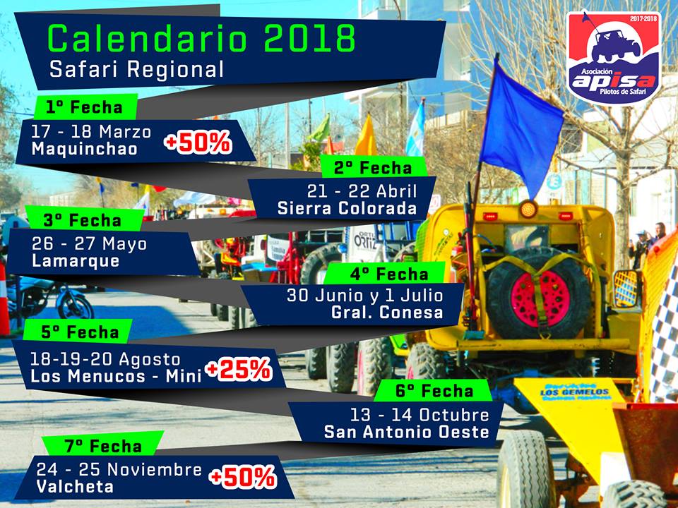 Vamos a compartir todas las Fechas del Safari Regional 2018