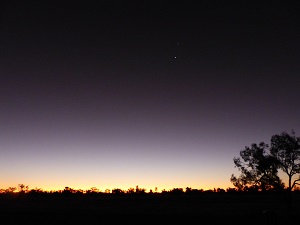 The planets are still bright in the sky at Camooweal