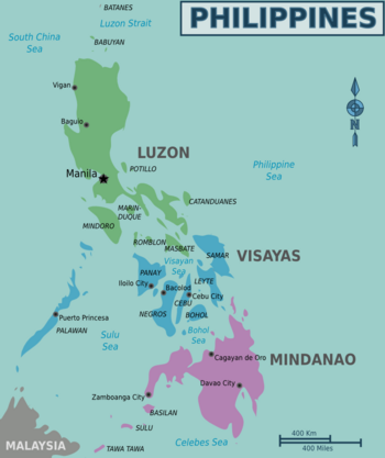 philippines visayas islands where mindanao map luzon philippine regions wikitravel exactly major three travel