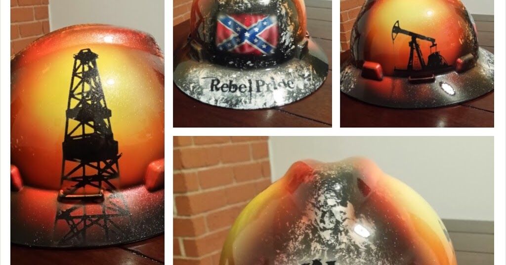 Zimmer DesignZ Custom Paint Oilfield "rebel pride" custom hard hat