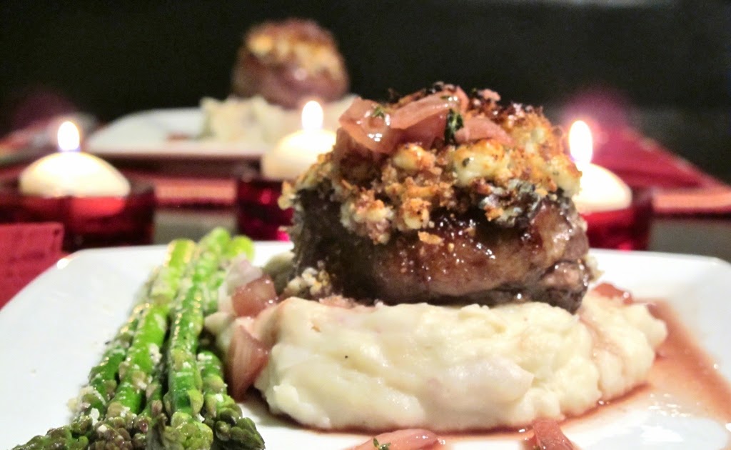 Cookin' for my Captain Blue Cheese Crusted Filet Mignon with Port Wine