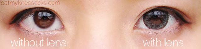 {Review} Klenspop - Ice Flower Gray - With and Without Views of my eyes with and without the T.Top Ice Flower Gray circle lenses.