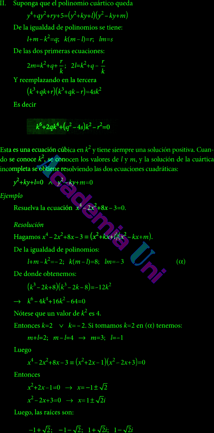 ECUACIONES DE CUARTO GRADO O CUARTICAS EJERCICIOS RESUELTOS PDF ECUACIONES DE CUARTO GRADO O CUARTICAS EJERCICIOS RESUELTOS PDF