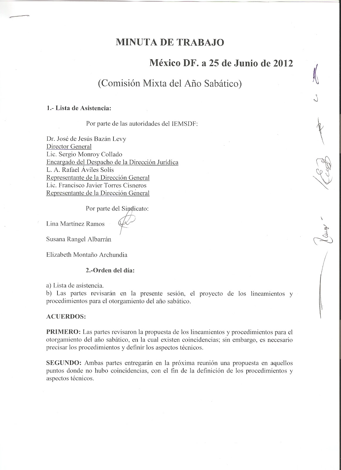 ejemplos de minutas de reuniones