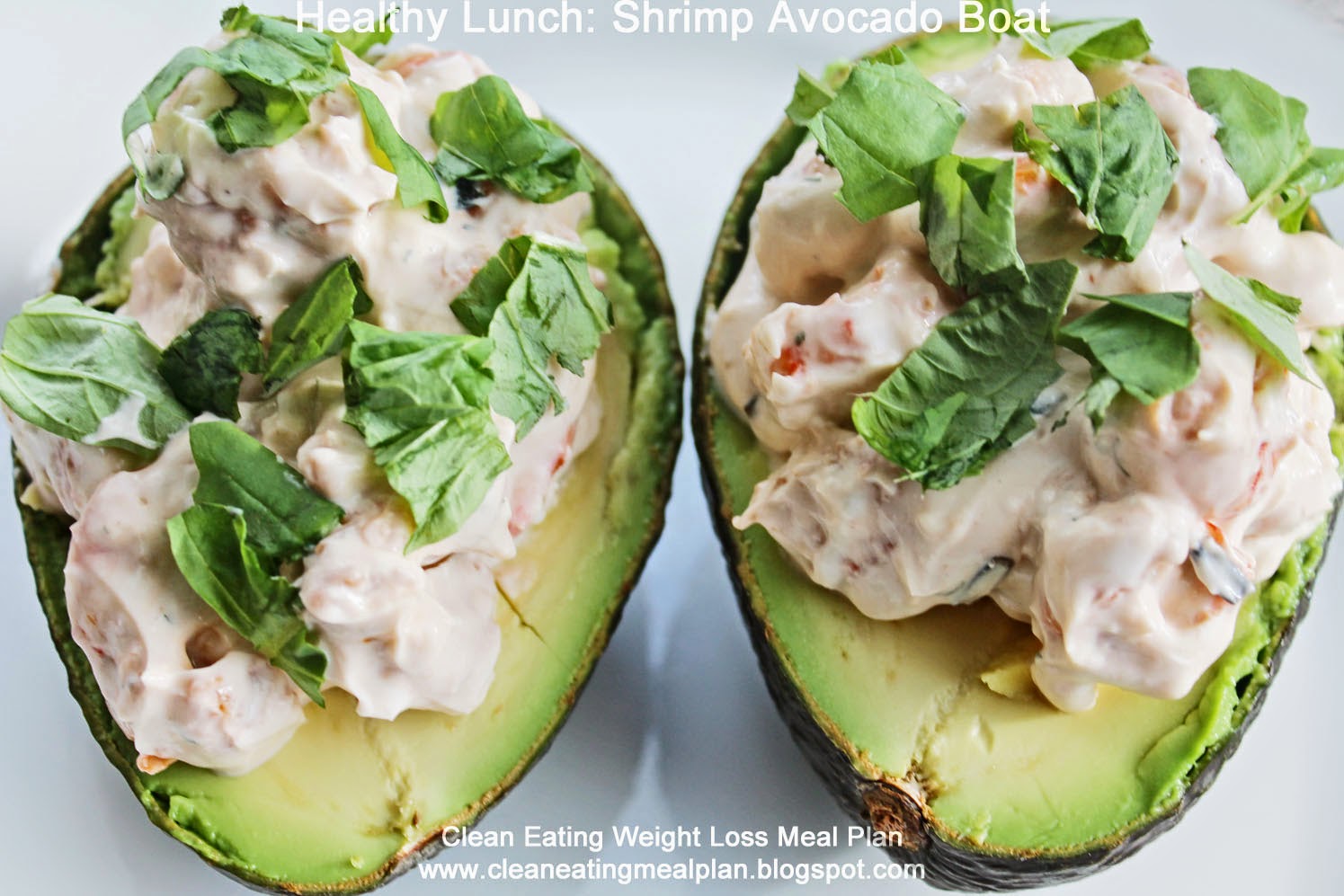 Healthy Lunch Shrimp Avocado Boat Clean Eating Meal Plan Easy