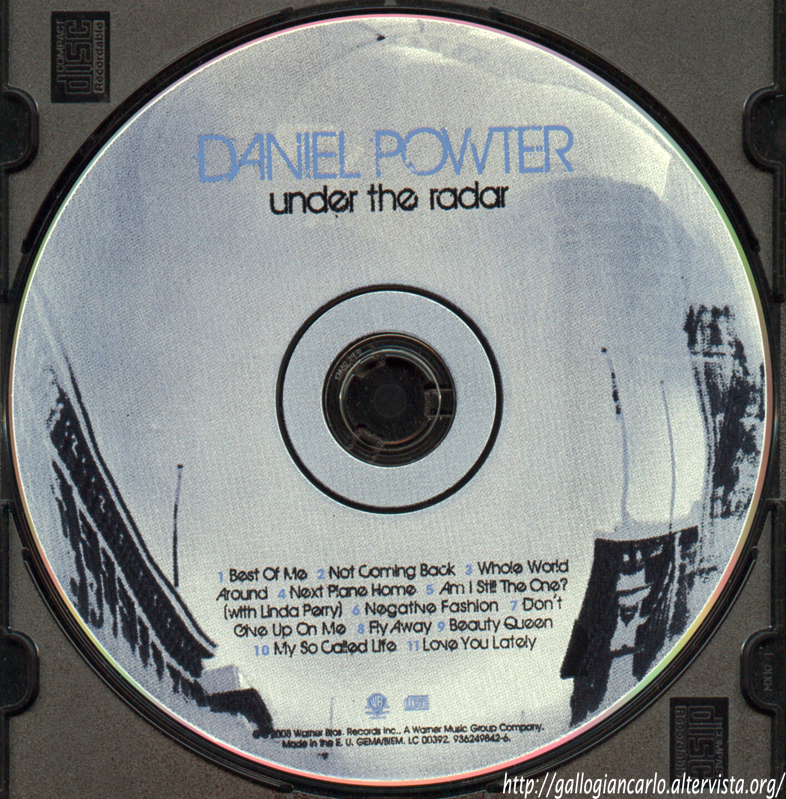 Daniel Powter under the radar CD EAN 093624984269 Fotografie ed