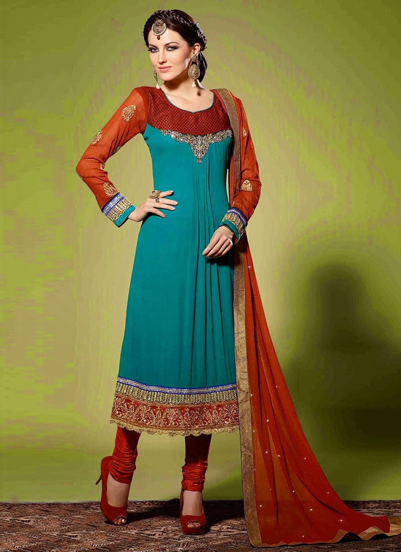 albarino net Designer Churidar Suits 2014