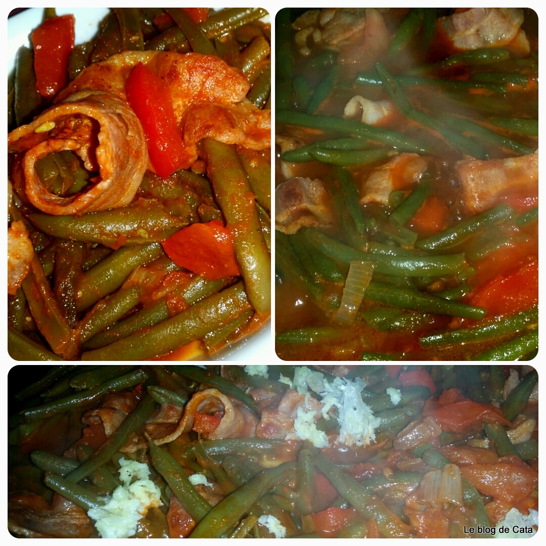 Haricots verts,sauce tomates et paprika doux