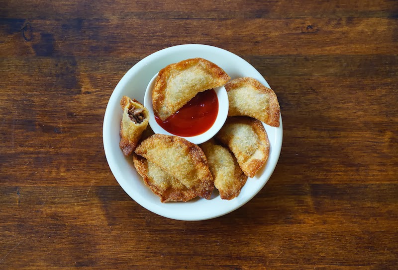 Fried Beef And Cheese Dumplings