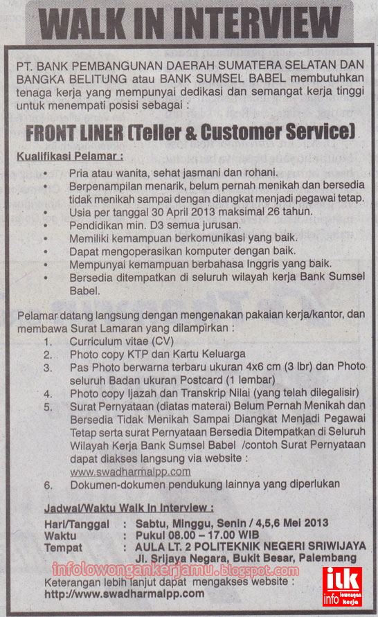 Contoh Surat Lamaran Kerja Di Bank Sumsel Contoh Surat