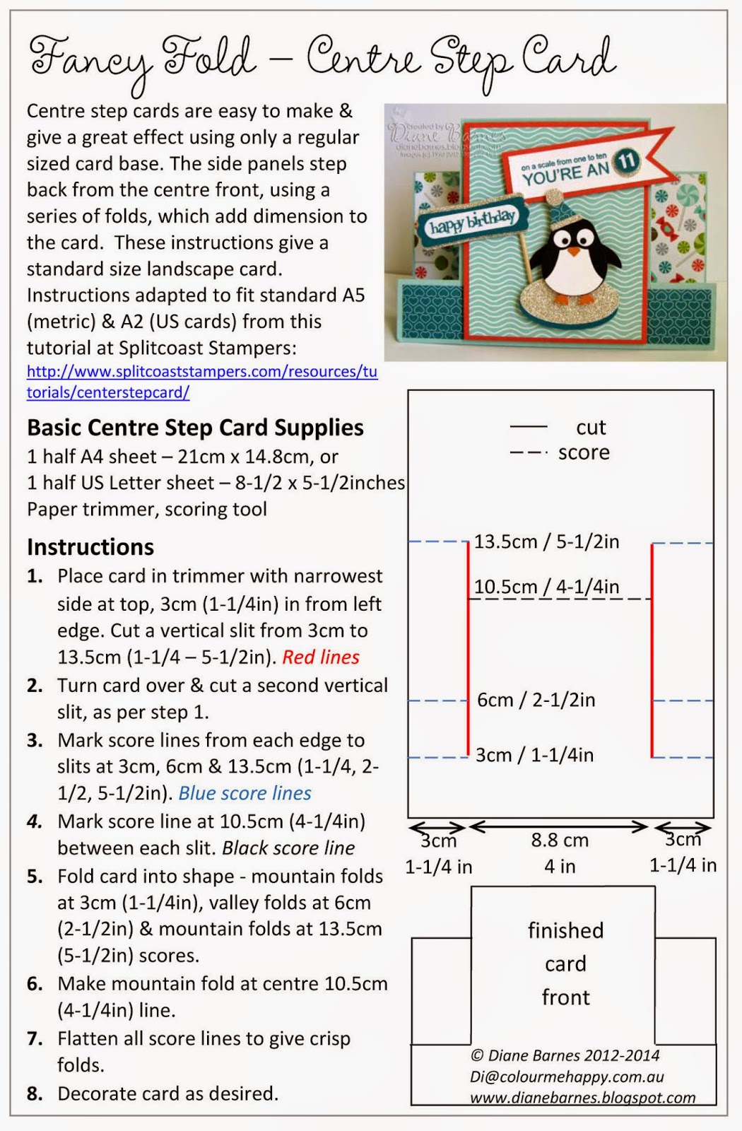 colour me happy In review centre step cards now with instructions