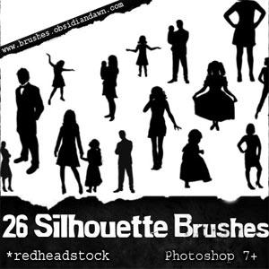 26 pinceles de siluetas humanas para Photoshop