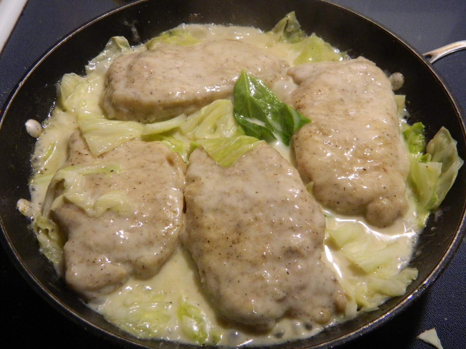 Loopy Loop Creations Pan Fried Pork Chops with Cabbage