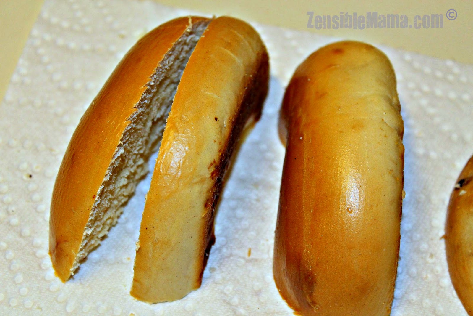 Zensible Mama How to Cut Bagel Fair and Square or Round
