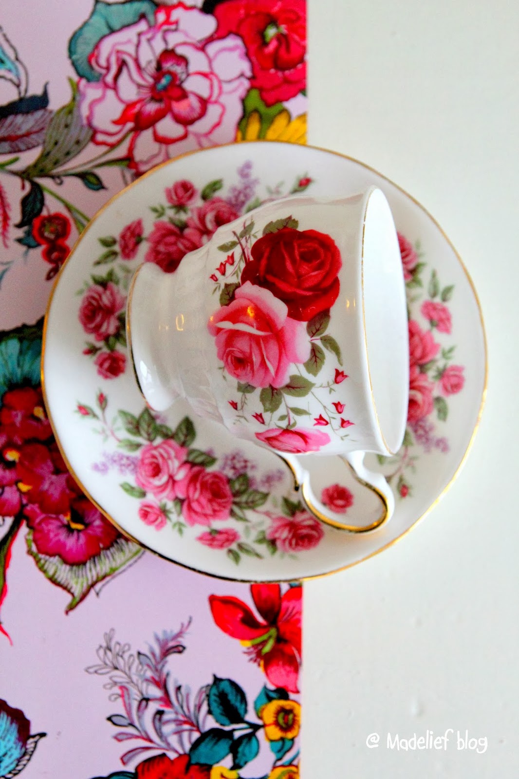 Madelief Vintage tea cup and coffee cup giveaway