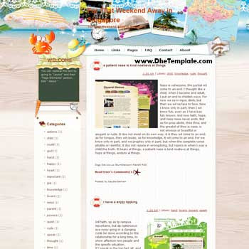 For That Weekend Away in Singapore blogger template from wordpress. blogger template for travel blog