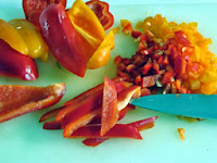 chopped peppers for healthy family recipe