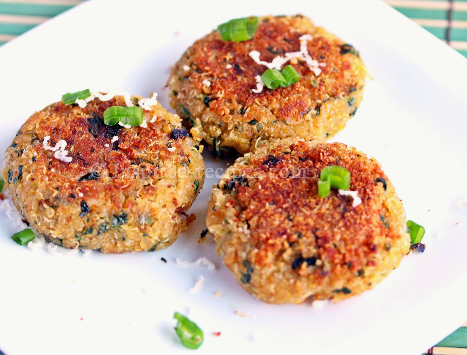 Quinoa Patties with Spinach, Chickpeas and Cottage Cheese Inspired