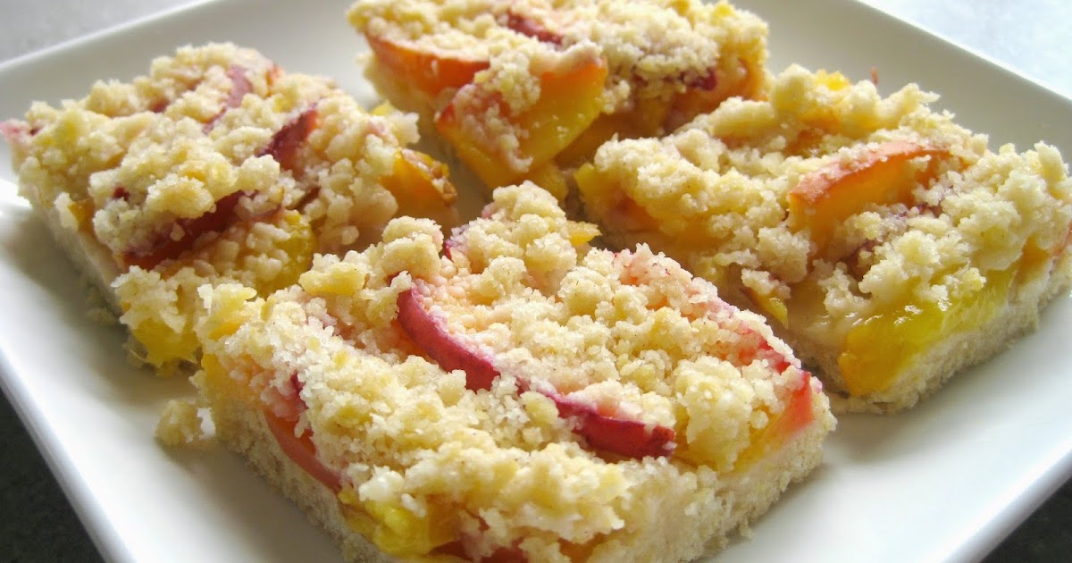 Karis' Kitchen A Vegetarian Food Blog Nectarine Crumble Bars