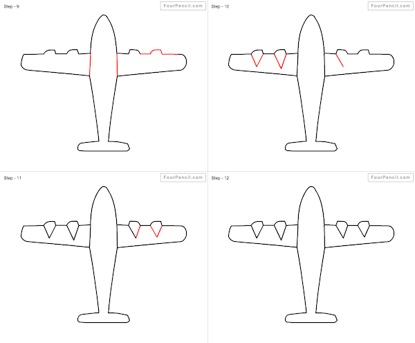 How to draw cartoon Aeroplane - slide 3