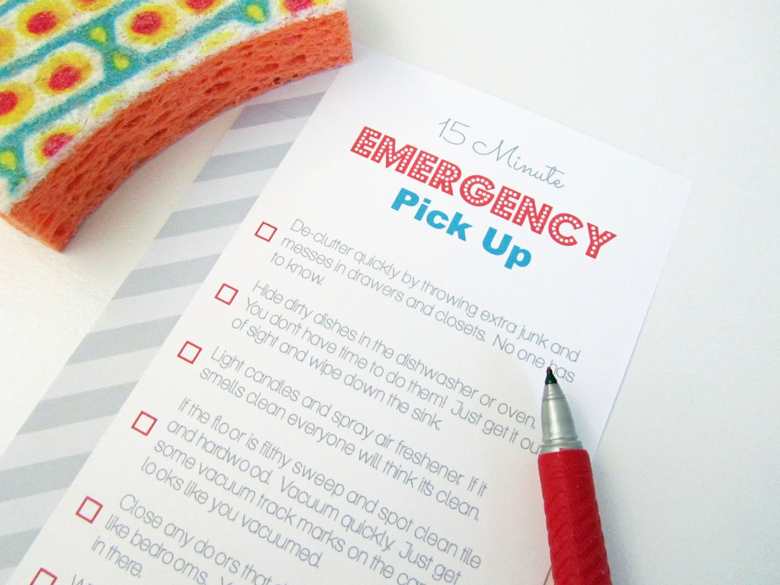 Clean Life and Home FREE Printable Emergency Cleaning Routine Checklist