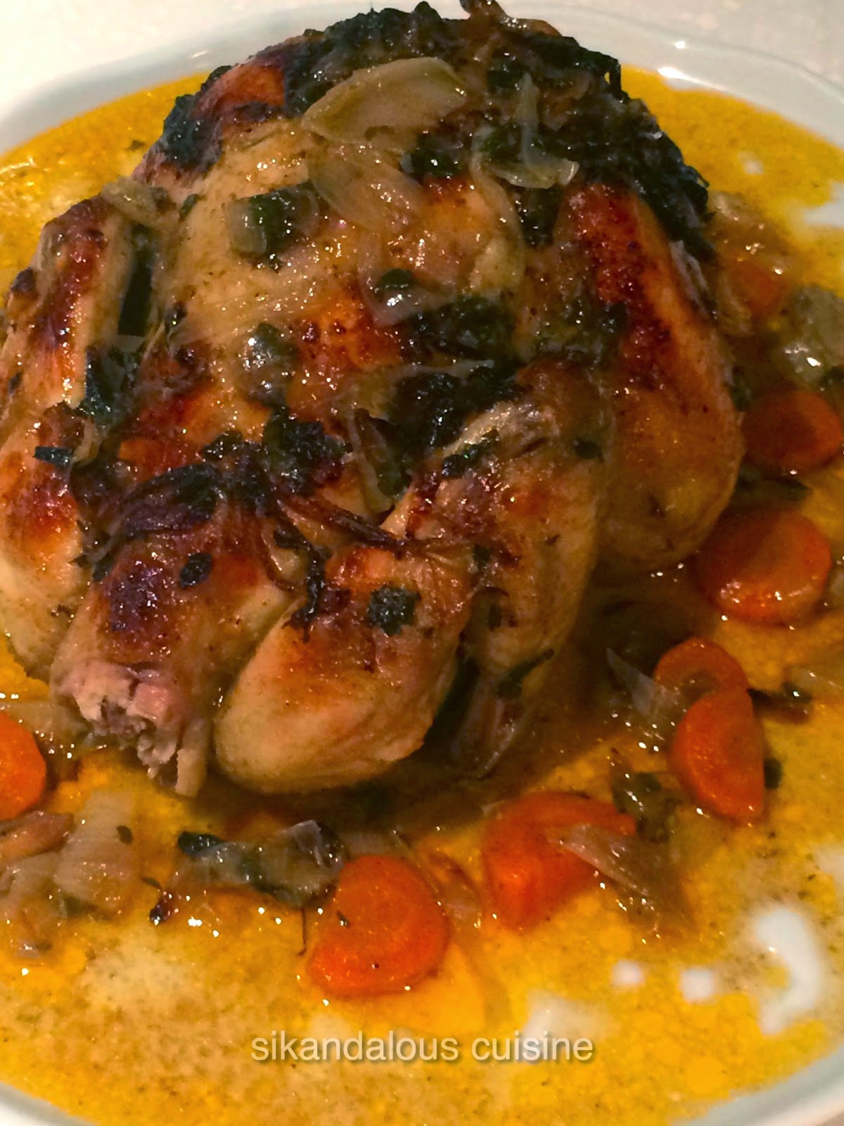 Sikandalous Cuisine Basil Infused Roast Chicken