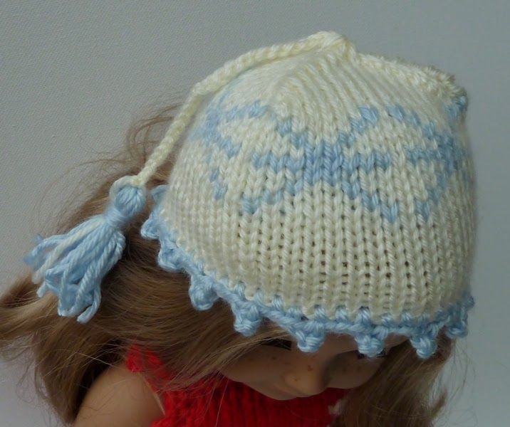 HAND MADE - RUKODELKY: Knitted Snowflake Hat For A Doll >>> Cepicka ...
