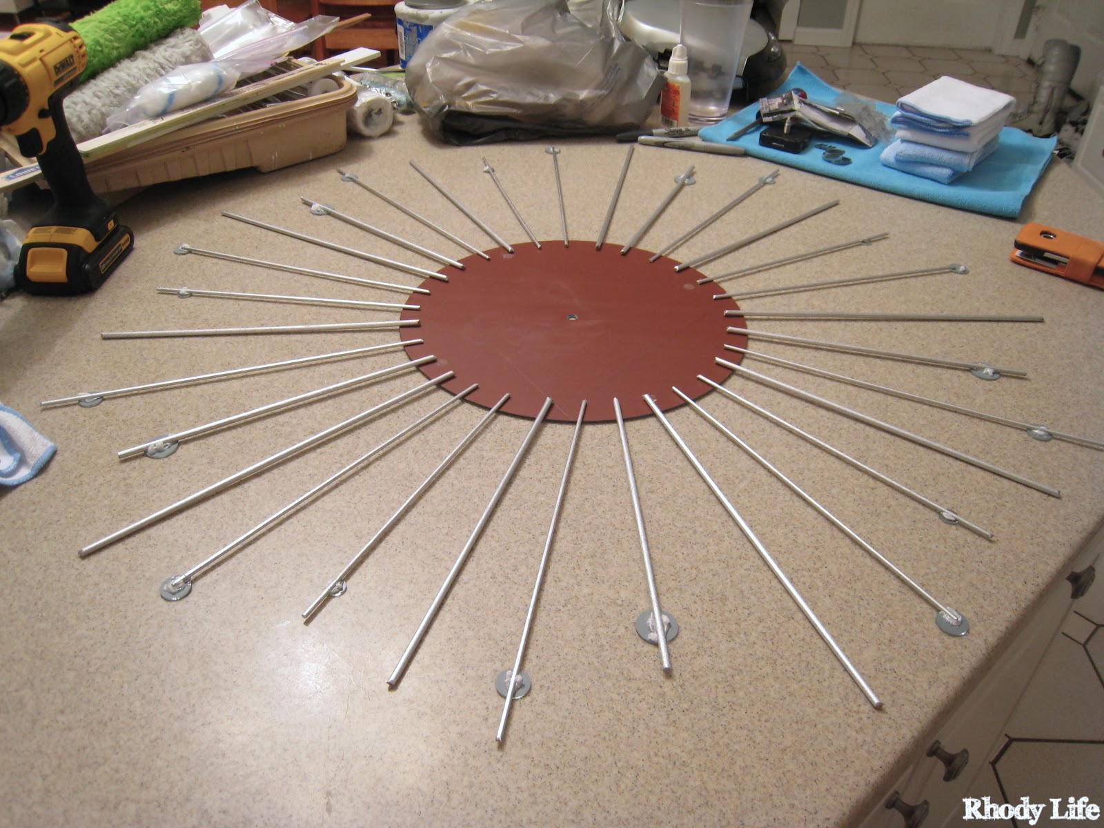 Rhody Life DIY Sunburst Mirror Clock