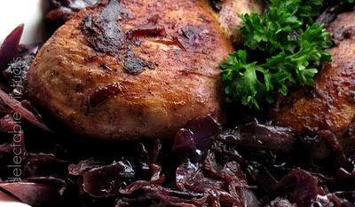 Chicken and Red Cabbage in red wine and gin sauce