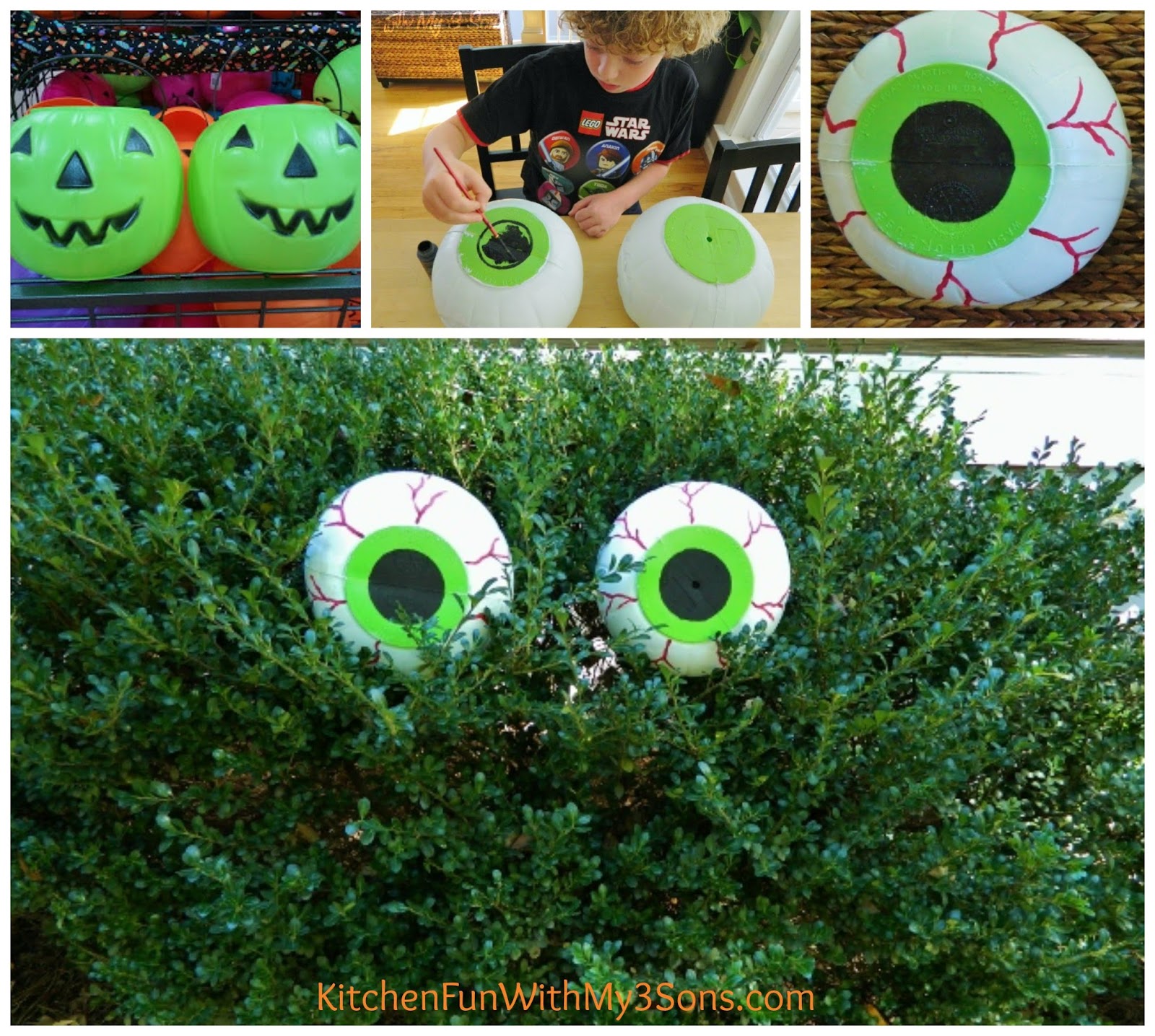 Dollar Store Spooky Bush Eyes Outdoor Craft...cheap & easy! Kitchen