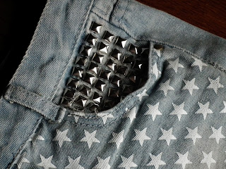 Sammi Jackson DIY studded american flag shorts