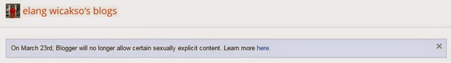 Pengumuman di dashboard Blogger.com blogger policy