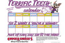 Chuck e cheese sign in picture