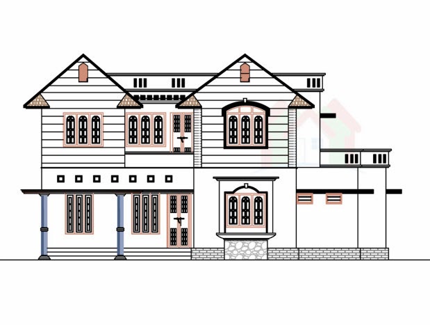 Front View House Plans | duplex modern house front view with balcony ground and Front View House Plans | duplex modern house front view with balcony ground and