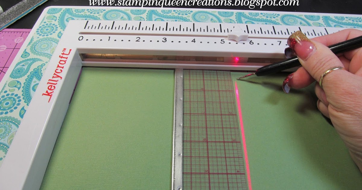 KellyCraft Blog Use your Laser Square to score your cardstock!