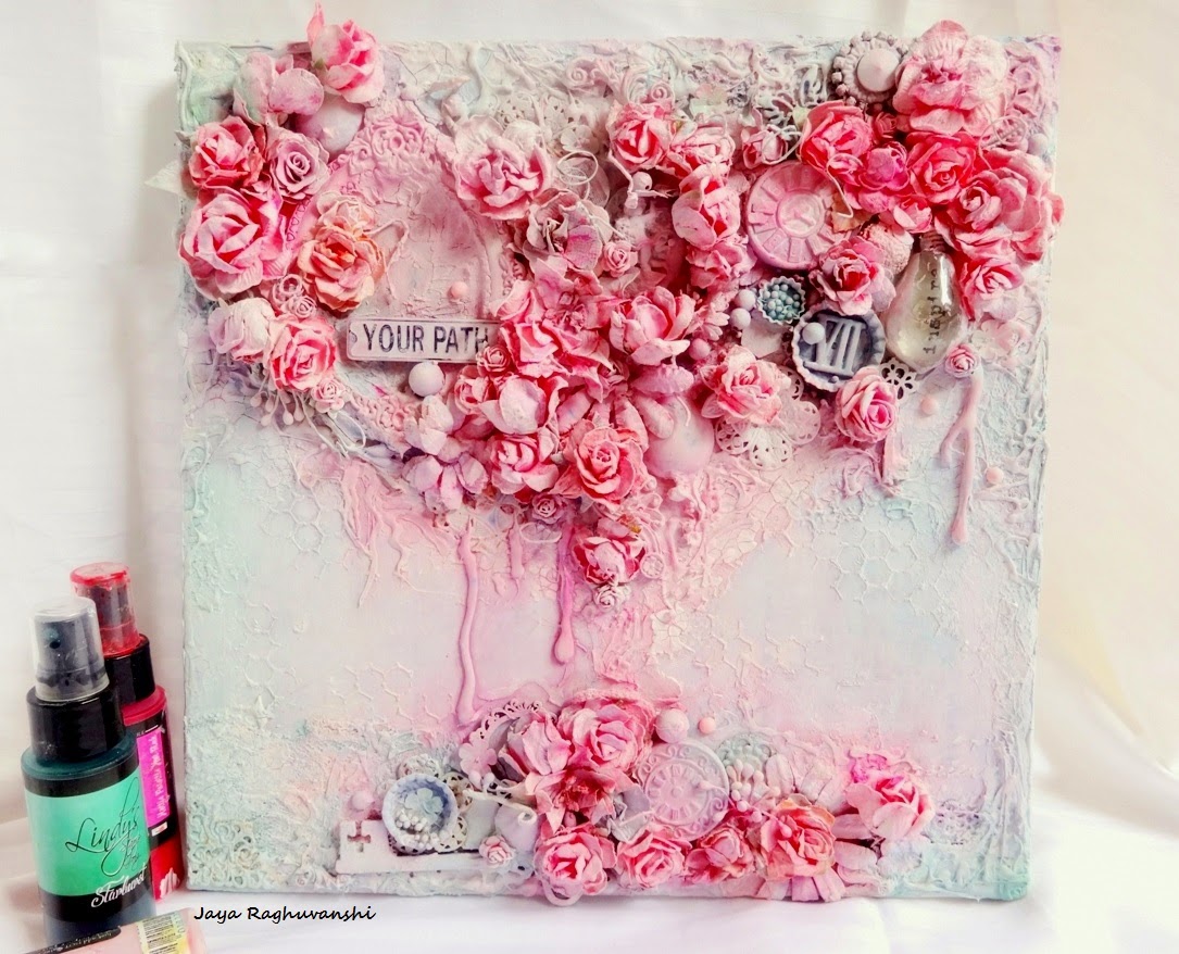 My Craft World A mixed media canvas for Scrap Around The World January