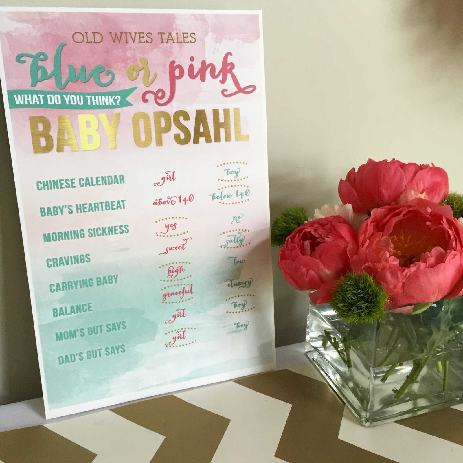 Peach and Mint Gender Reveal Party