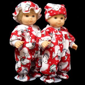 red snowflake pajamas for 15 bitty baby and bitty baby twins