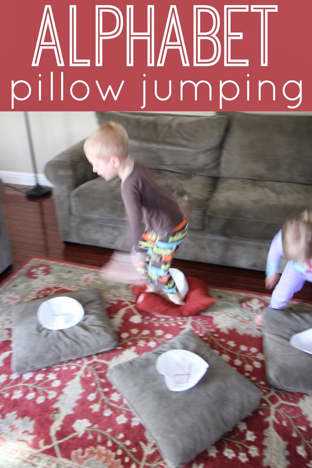 Toddler Approved! Alphabet Pillow Jumping