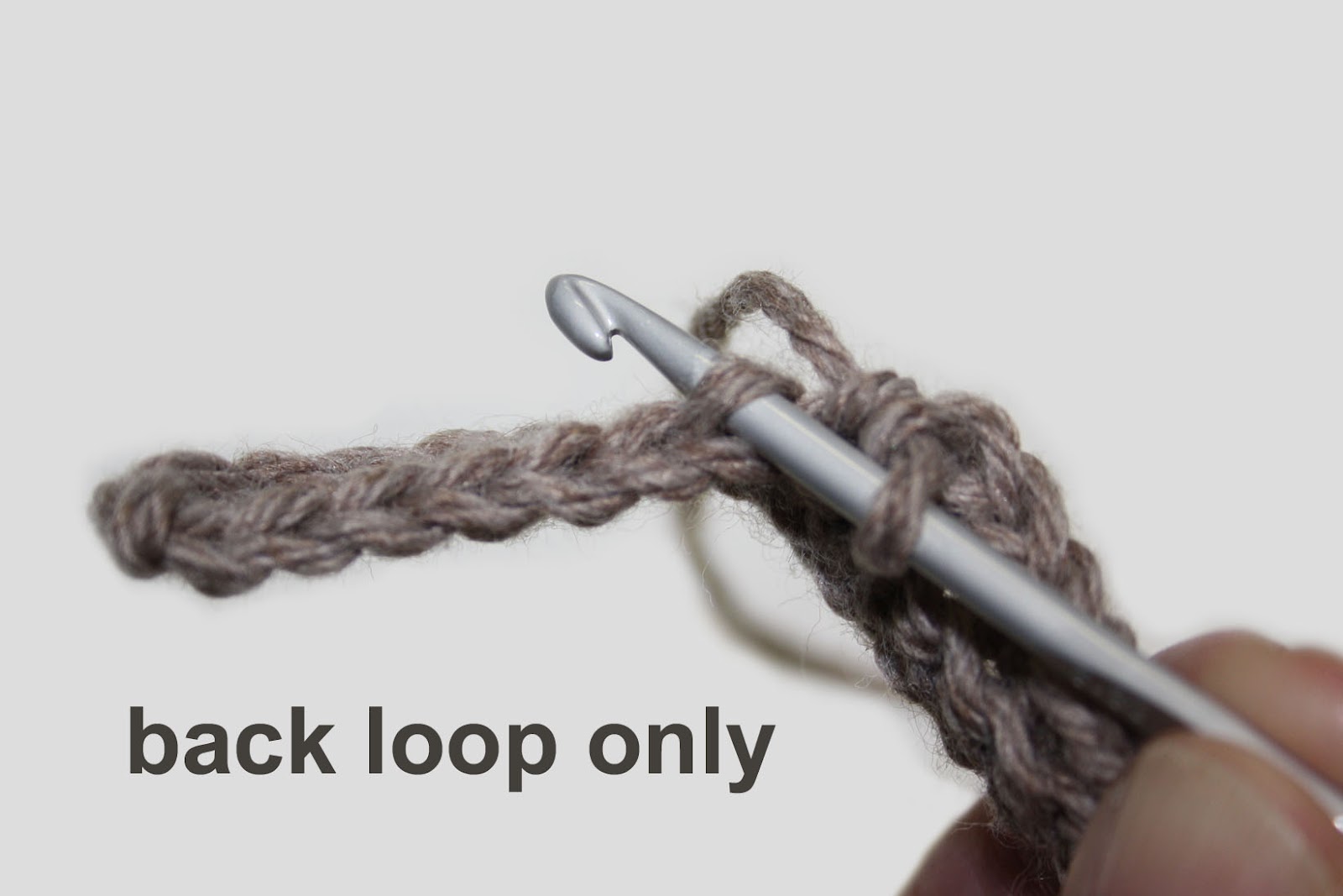 work in the back loop only you insert your work through the back loop ...